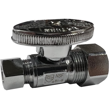 Ez-Fluid 3/8inOD CompX5/8inOD1/2inNom. Comp, 1/4 Turn Straight Stop Valve EZAS58